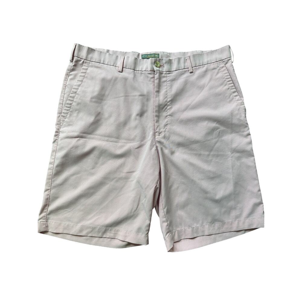 Peter Millar crown comfort pink pinstripe short mens 36
